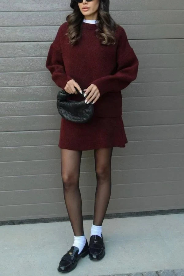 Wynter Cotton Sweater & Mini Skirt Set