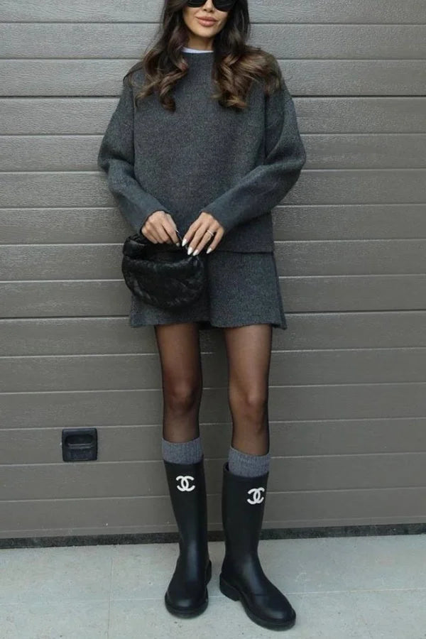 Wynter Cotton Sweater & Mini Skirt Set
