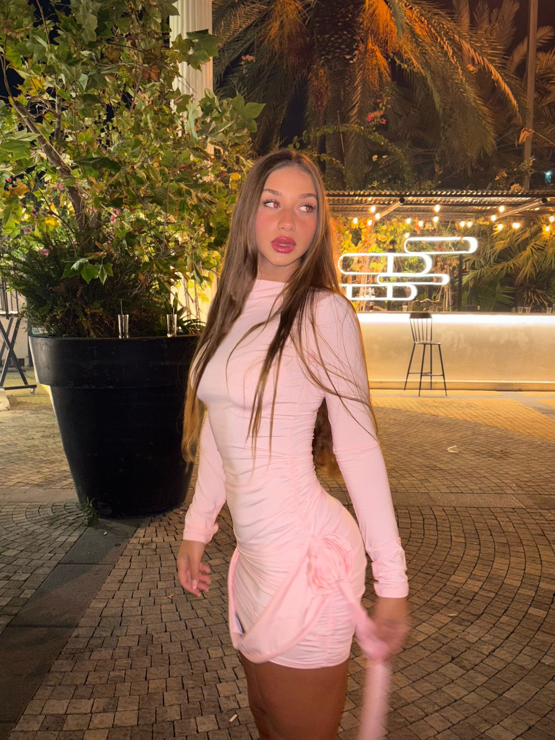 Beatrice Ruffle Satin Mini Dress