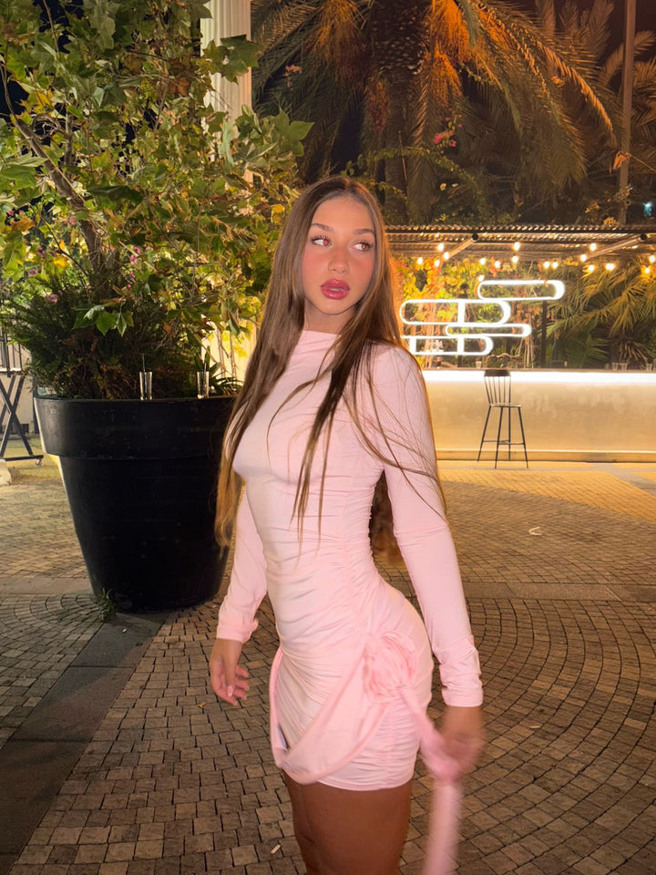 Beatrice Ruffle Satin Mini Dress