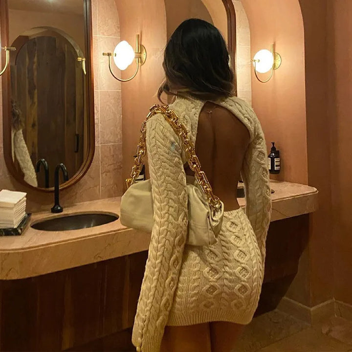 Waverly Backless Long-Sleeve Dress