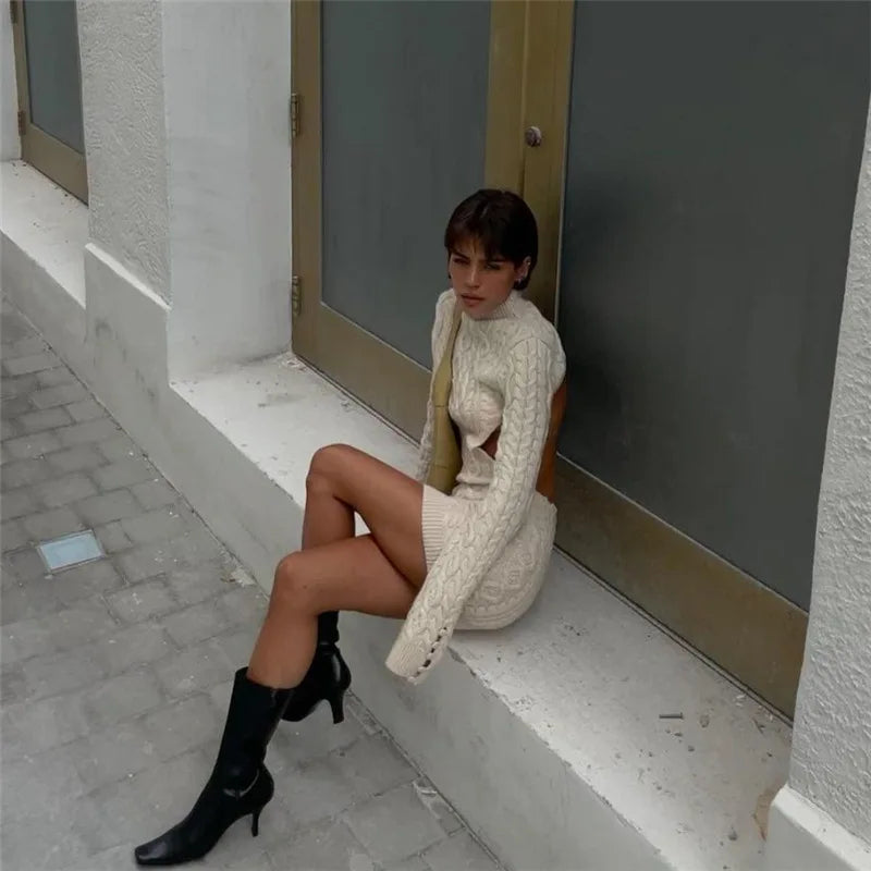 Waverly Backless Long-Sleeve Dress