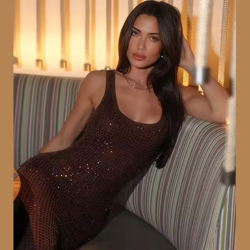 Paislee Draped-Back Dress