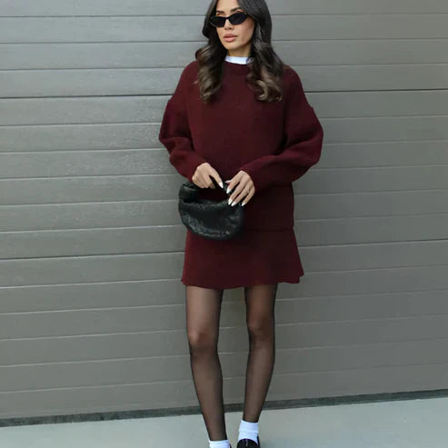Wynter Cotton Sweater & Mini Skirt Set