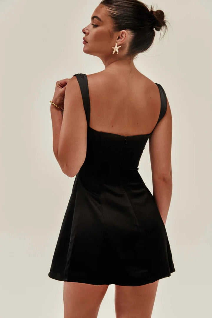 Vienna Square-Collar Cut-Out Dress