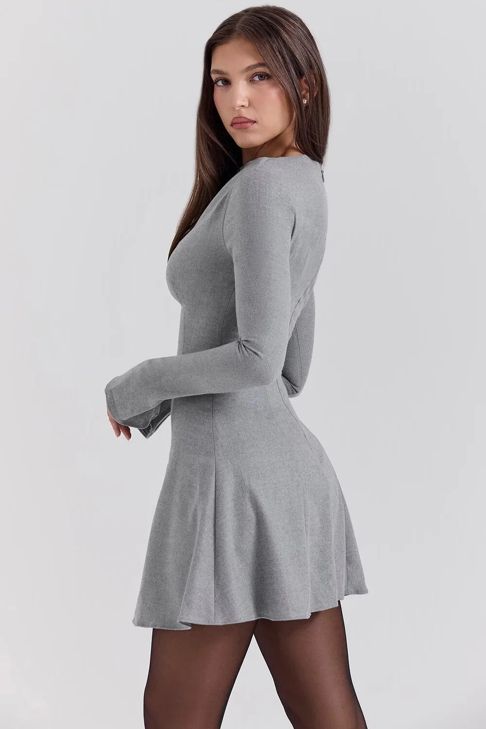 Lillie A-Line Long -Sleeve Dress