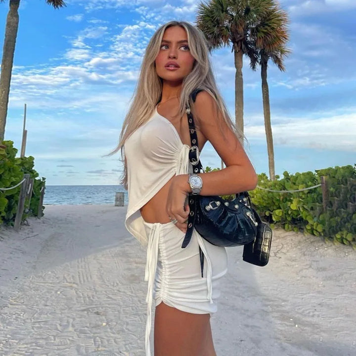 Reign One-Shoulder Top & Mini Skirt Set