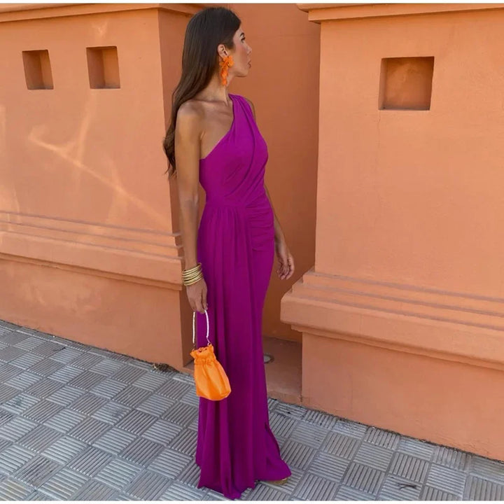 Dallas Slanted Ruffle Dress