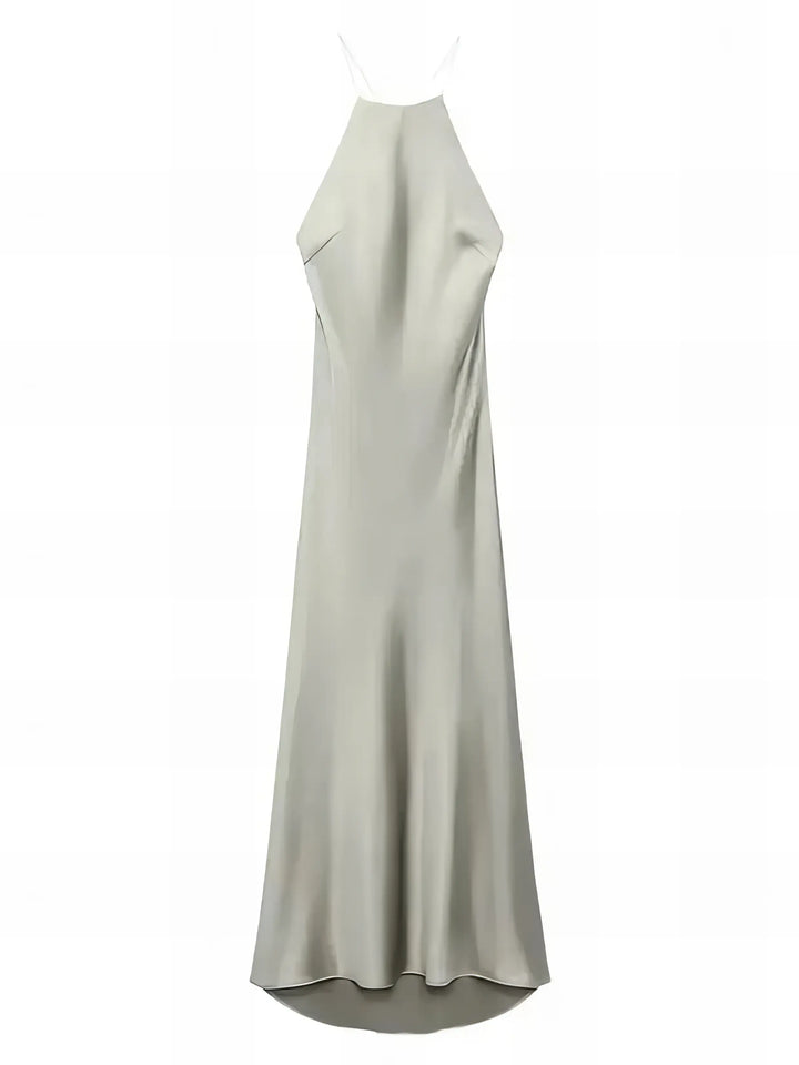Skyler Halter Satin Maxi Dress