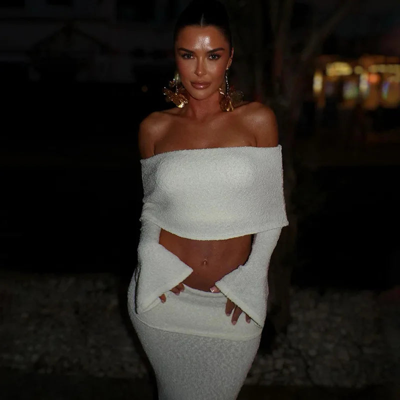 Nina Off-Shoulder Top & Skirt Set