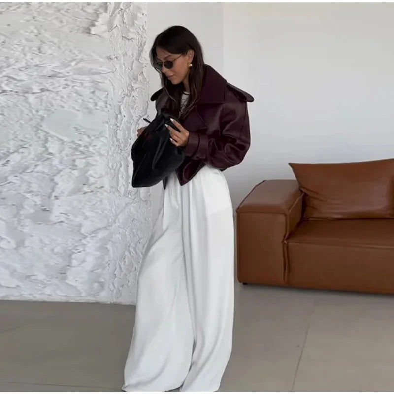 Eliza Button-Up Leather Jacket