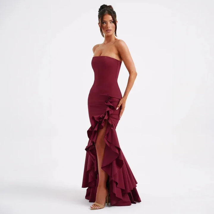 Jream Strapless Ruffle Dress