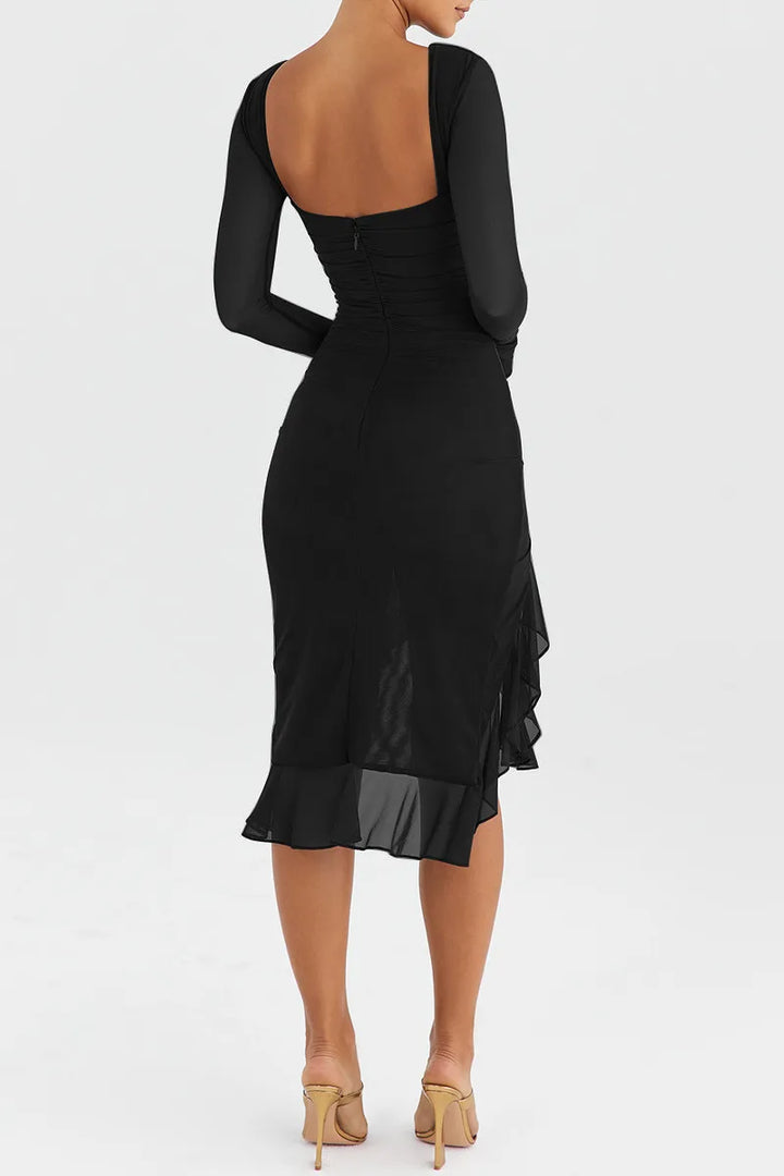 Jessica Ruffle Midi Dress
