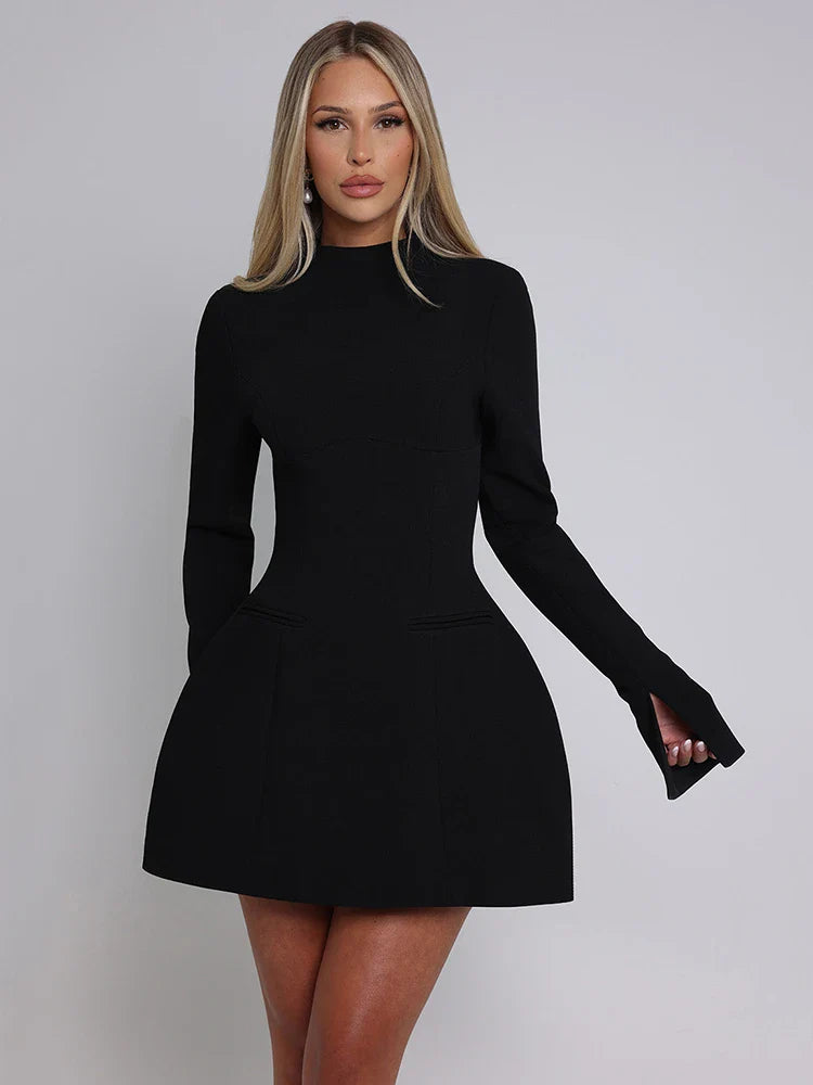 Amalia Long-sleeve Mini Dress
