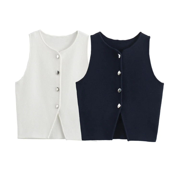 Amira Button Crop Tops