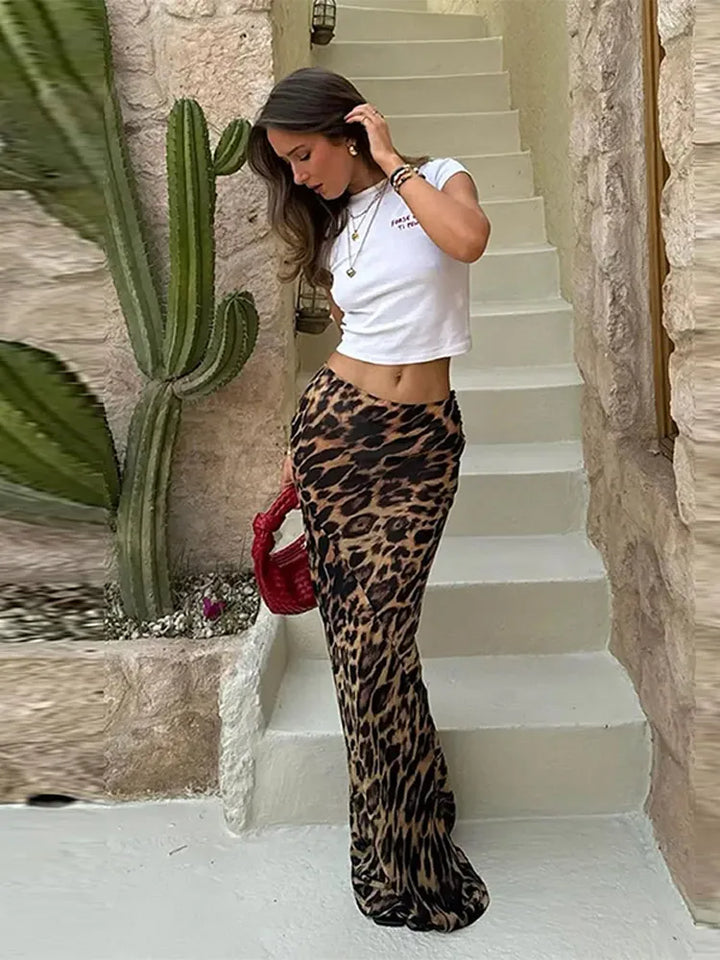 Fiona Leopard Skirt