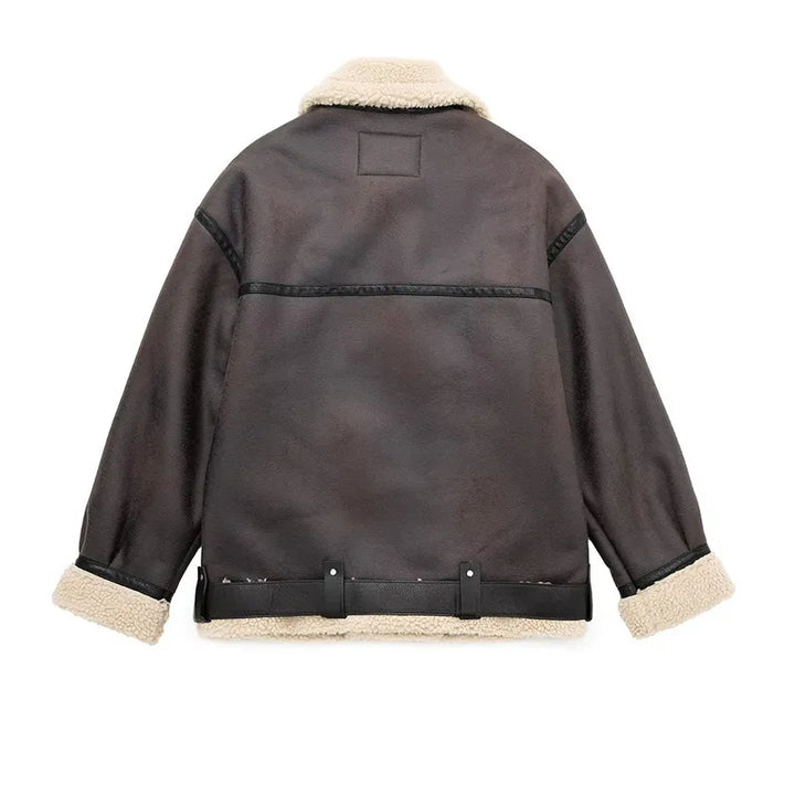 Ophelia Fleece Leather Jacket
