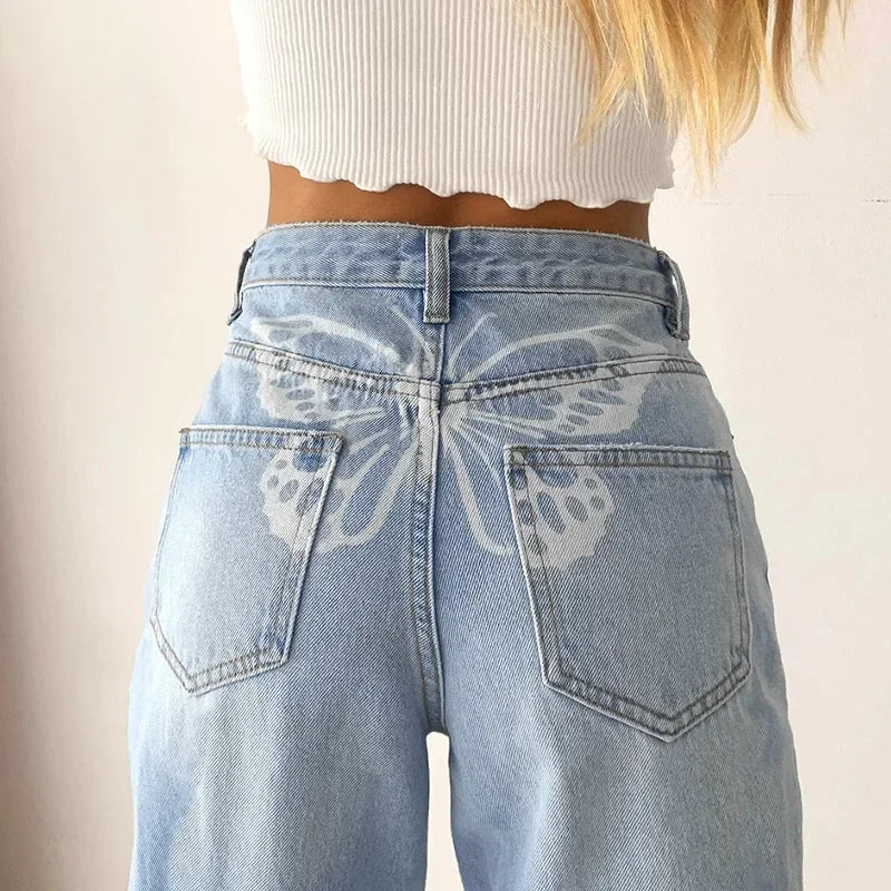 Clara Butterfly Design Jeans