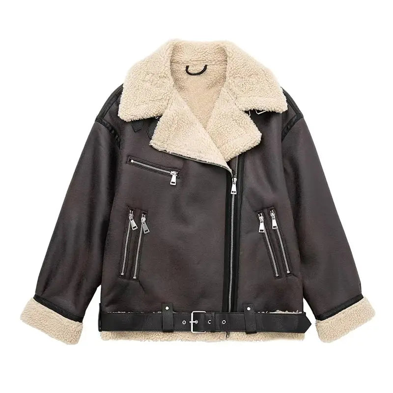 Ophelia Fleece Leather Jacket