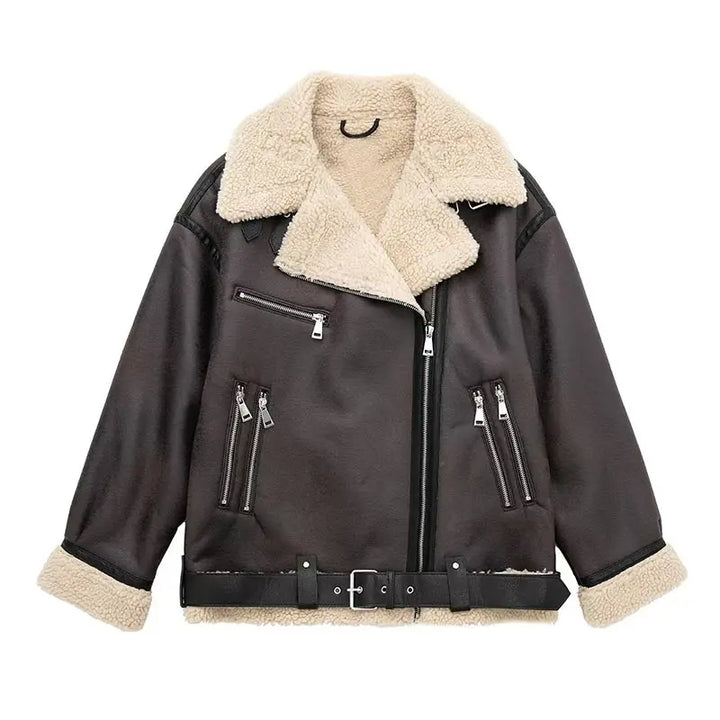 Ophelia Fleece Leather Jacket