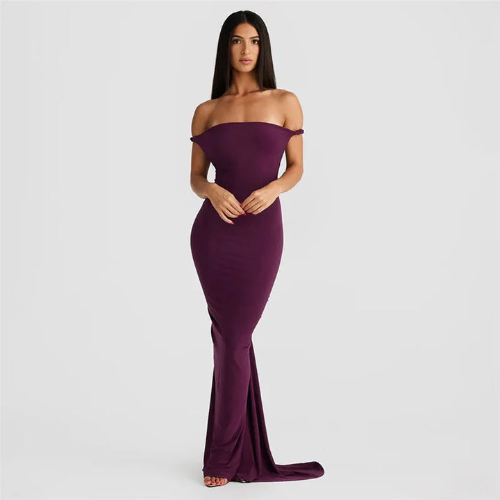 Kyla Classic Off-Shoulder Maxi Dress