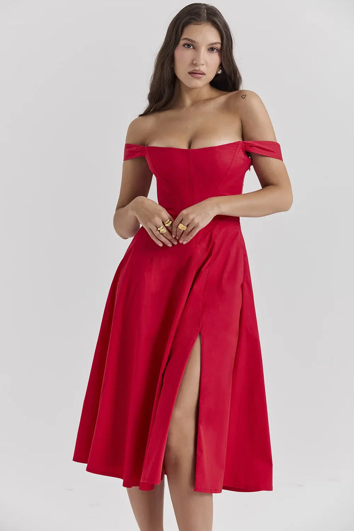 Maxine Off-Shoulder Midi Dress