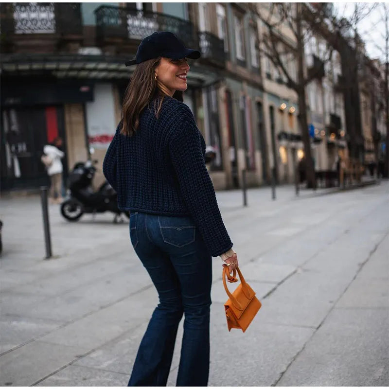 Saige Ribbed Button Sweater