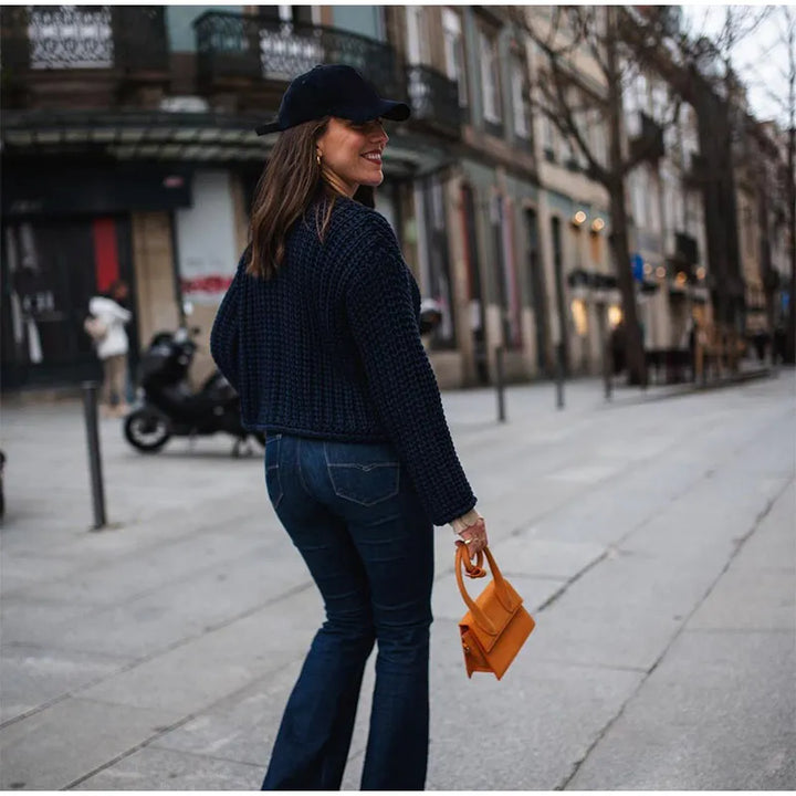 Saige Ribbed Button Sweater