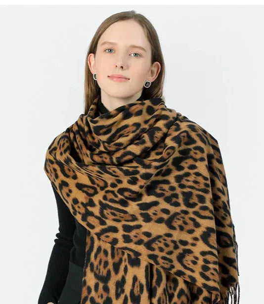 Renata Leopard Scarf