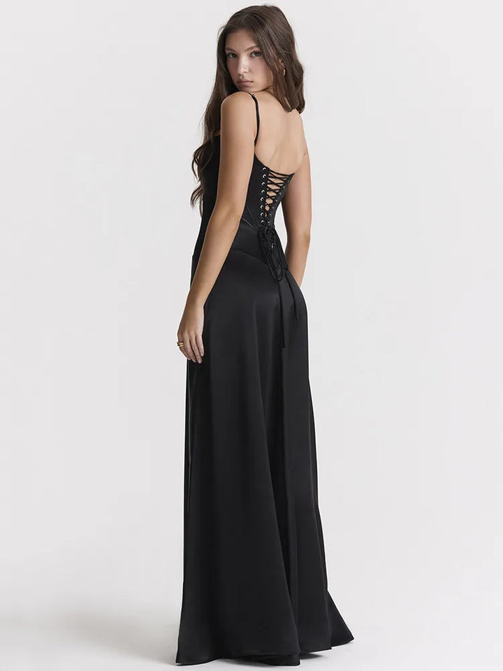 Bridget Square-Collar Maxi Dress