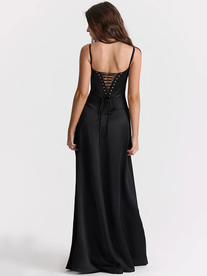 Bridget Square-Collar Maxi Dress