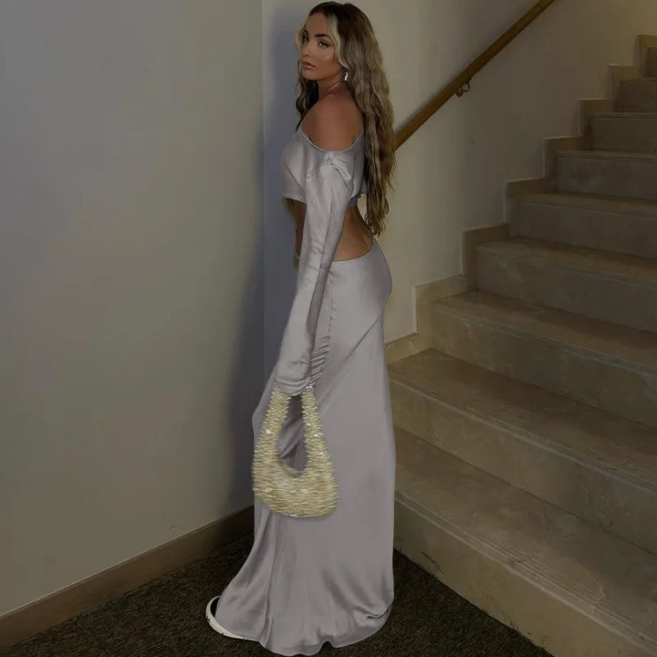 Raven Off-Shoulder Top & Long Skirt Set