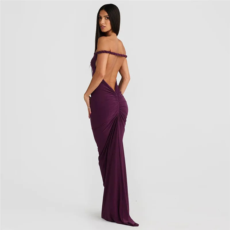 Kyla Classic Off-Shoulder Maxi Dress