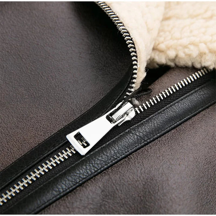 Ophelia Fleece Leather Jacket