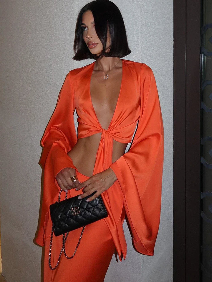 Heidi Satin Skirt & Top Set