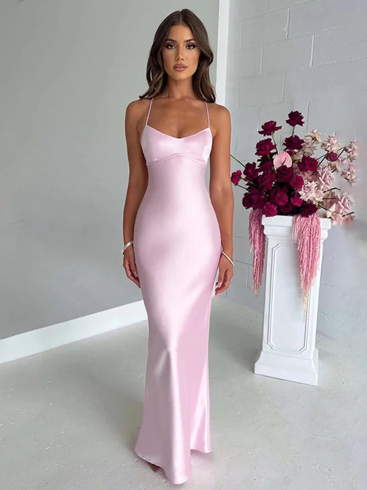 Alena Silk Backless Dress