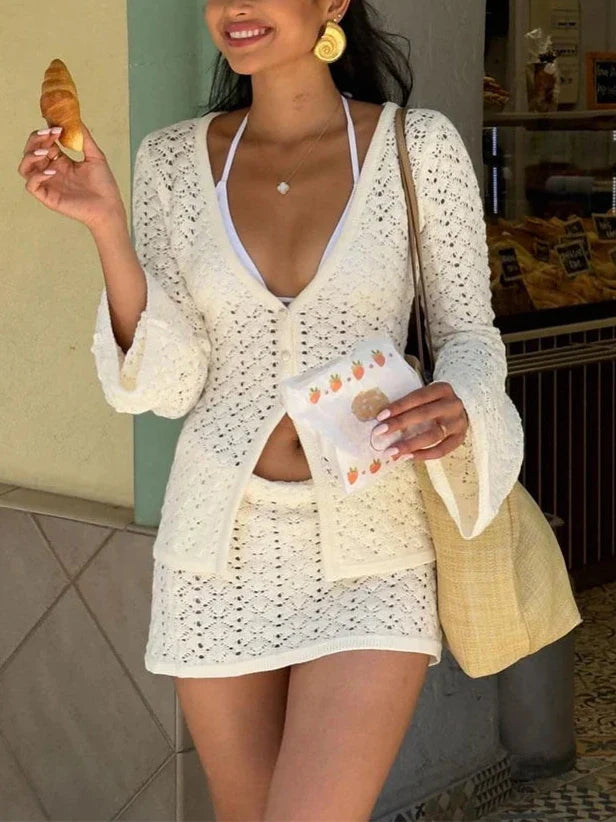 Nayeli Hollow-Out Skirt & Top Set