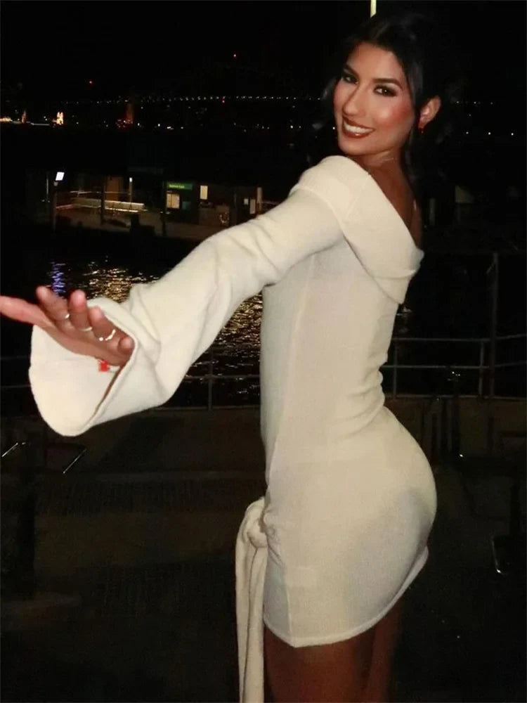 Jovie Long-Sleeve Off-Shoulder Dress