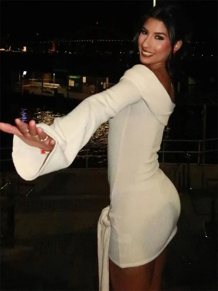 Jovie Long-Sleeve Off-Shoulder Dress