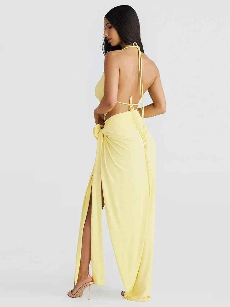 Annabelle High Slit Dress Set