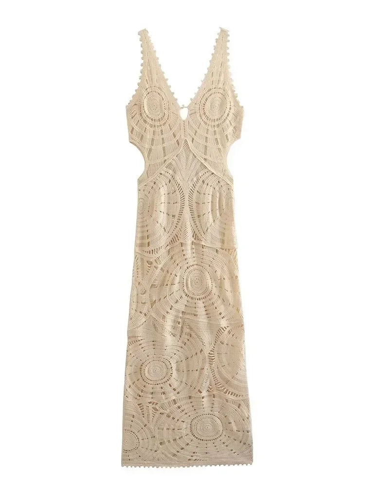 Emmy Cut-Out V-Neck Dress