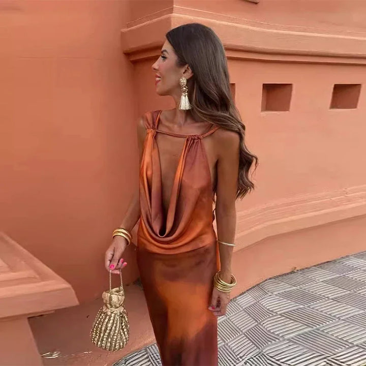 Leilany Draped Neckline Dress