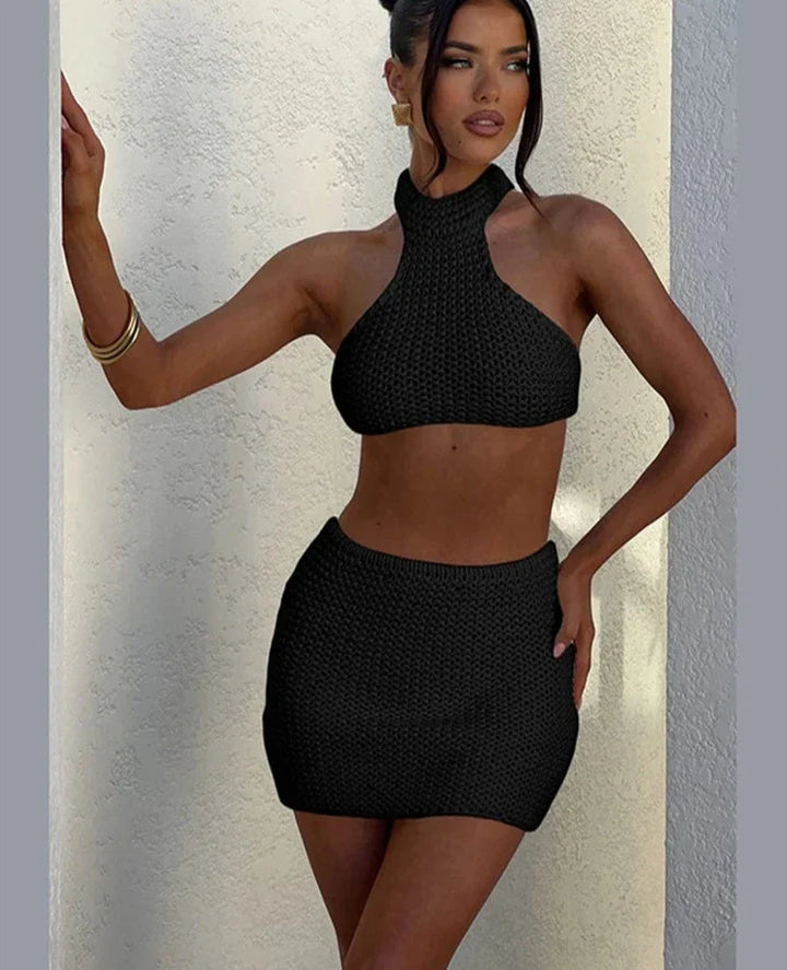 Rosemary Evening Top & Mini Skirt Set