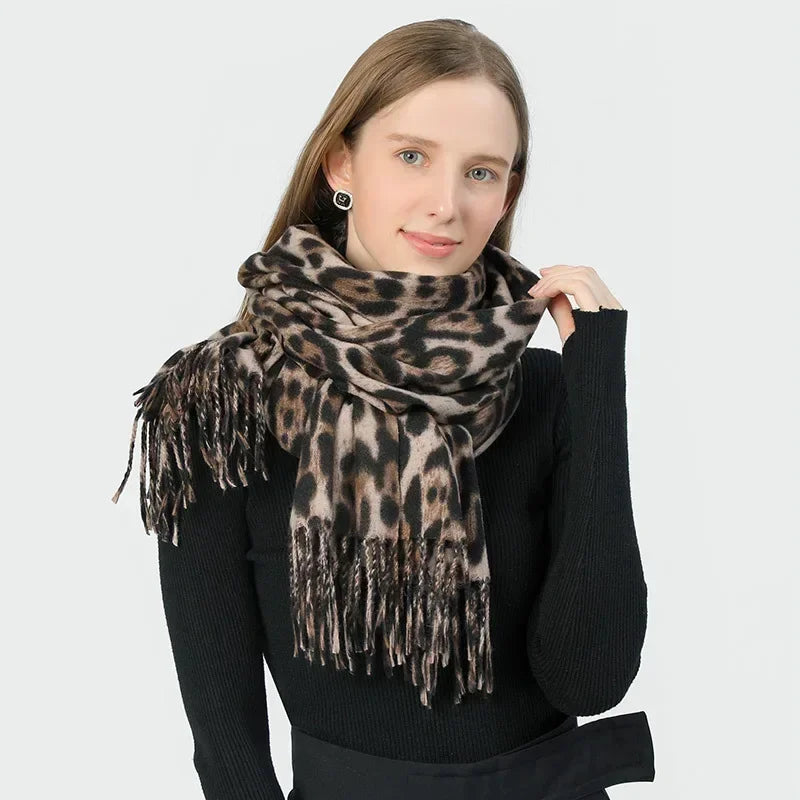 Renata Leopard Scarf