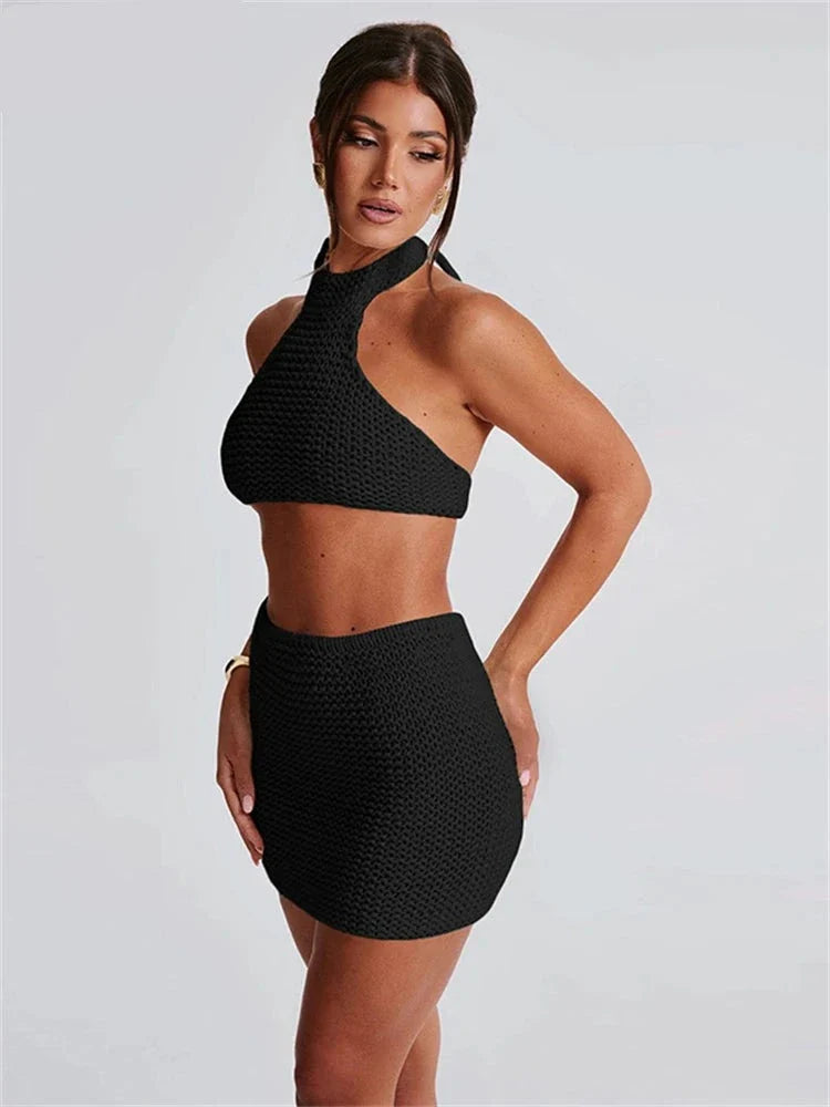 Rosemary Evening Top & Mini Skirt Set