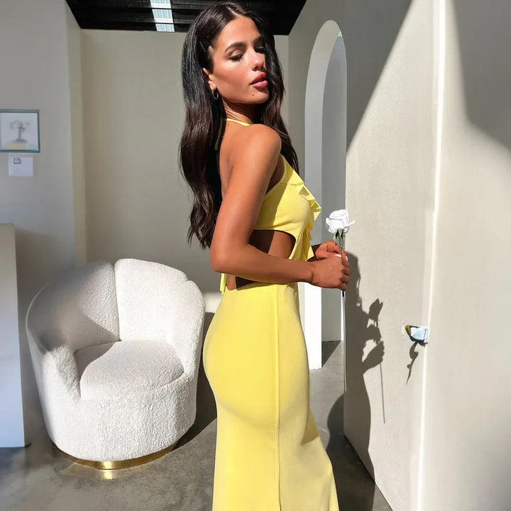 Braelynn Spaghetti-Strap Halter Dress