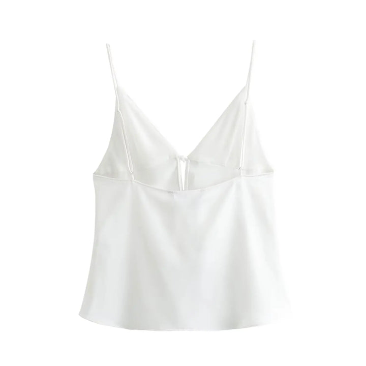 Kaia Satin Front-Tied Top