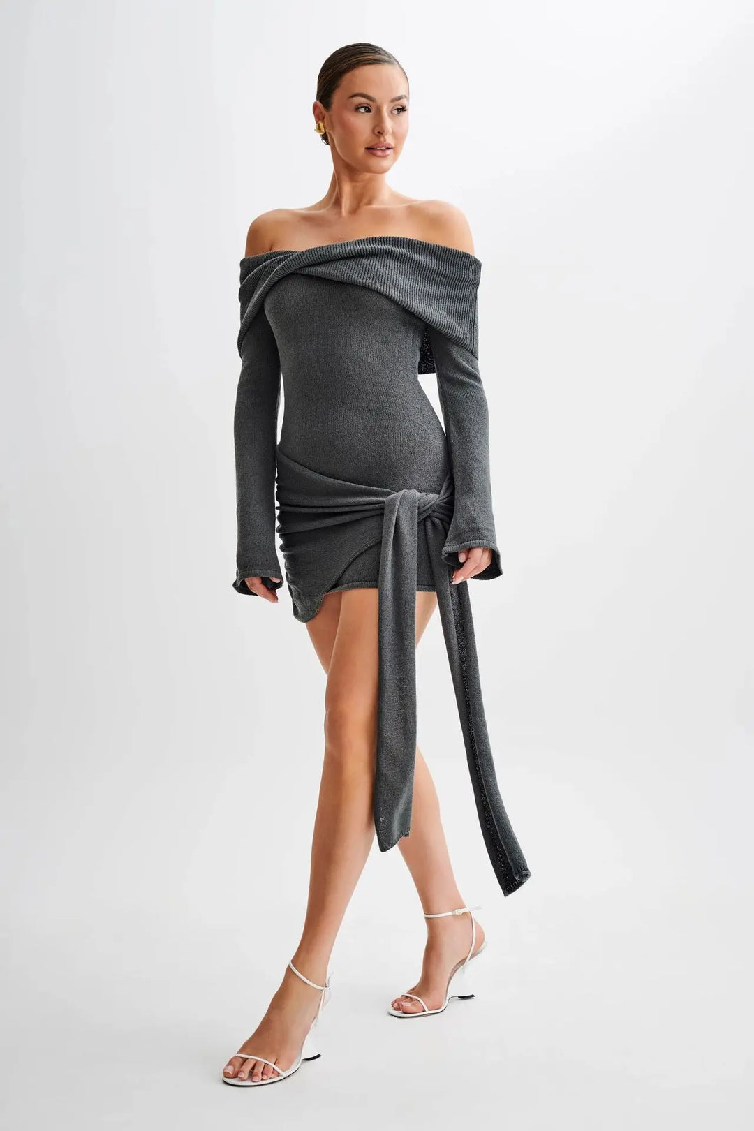 Jovie Long-Sleeve Off-Shoulder Dress