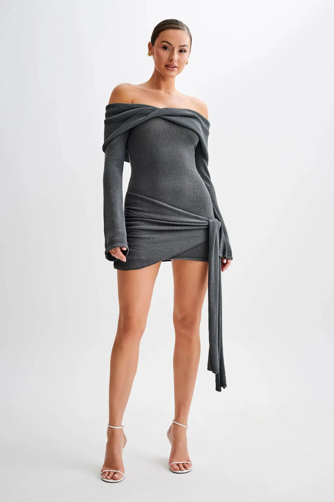 Jovie Long-Sleeve Off-Shoulder Dress
