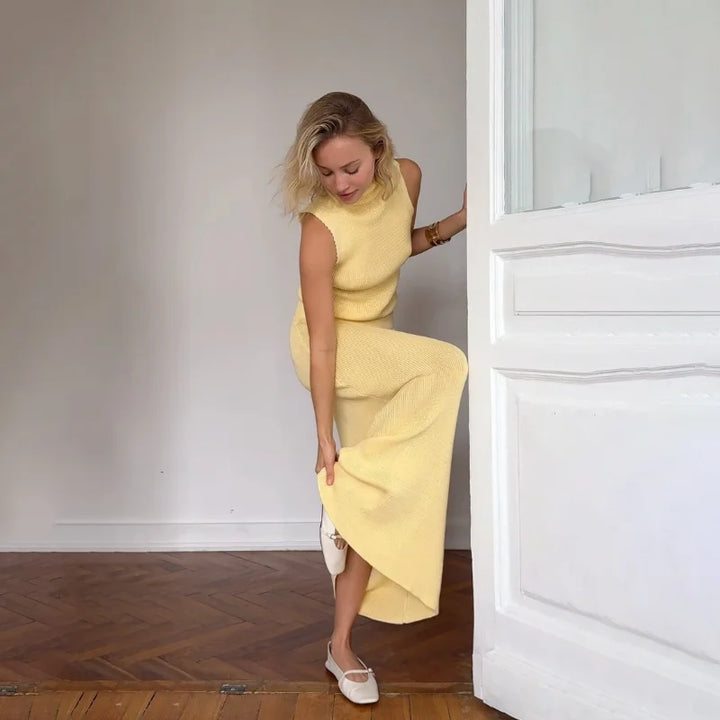 Brooklyn Turtle-neck Top & Skirt Set